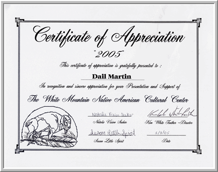 Certificate of Appreciation
